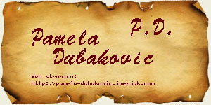 Pamela Dubaković vizit kartica
